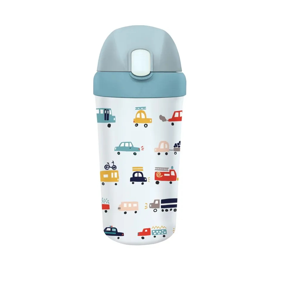 chic-mic-bioloco-plant-trinkbecher-cars-400-ml-mit-deckel-und-strohhalm image 1