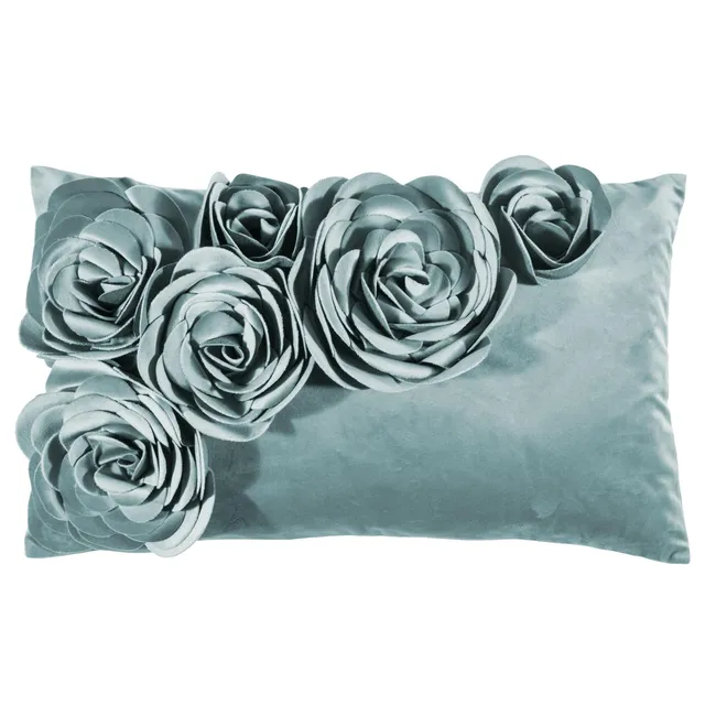pad-concept-floral-kissenh-lle-samt-30-x-50-cm-sly-blau-mit-bl-tenapplikationen image 1