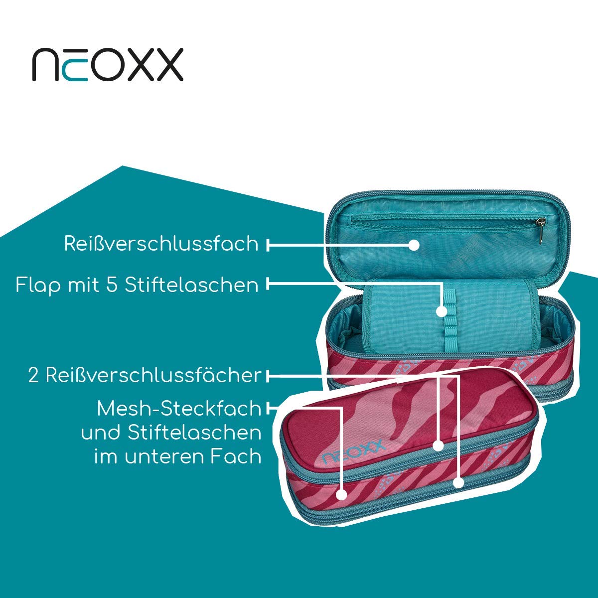 neoxx-catch-schlamperbox-flamingo-federm-ppchen-mit-2-rei-verschlussf-chern image 2